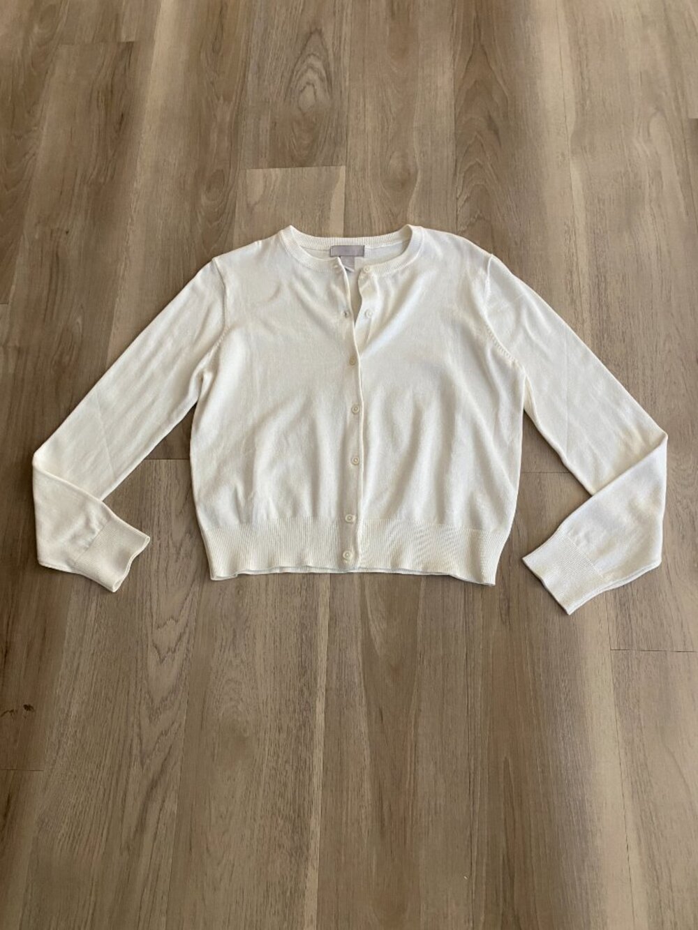 H&M White/Cream Button-Front Cardigan Size L NWOT | Luxe Cozy